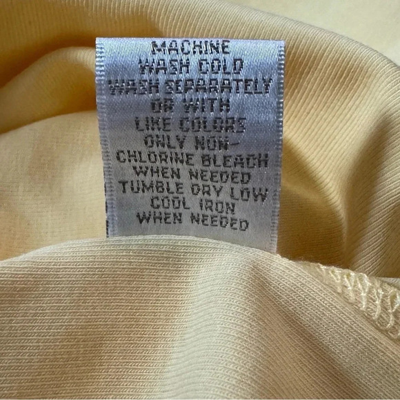 Preswick & Moore 2X Shirt Top Yellow Solid Short Sleeve Scoop Neck Cotton Knit - Picture 7 of 7
